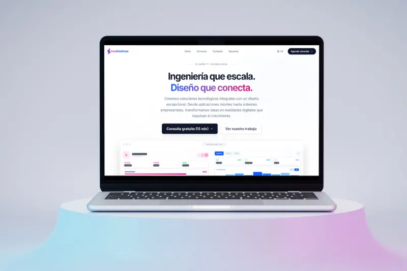 Identidad visual OneRainCode — logo agencia de desarrollo web