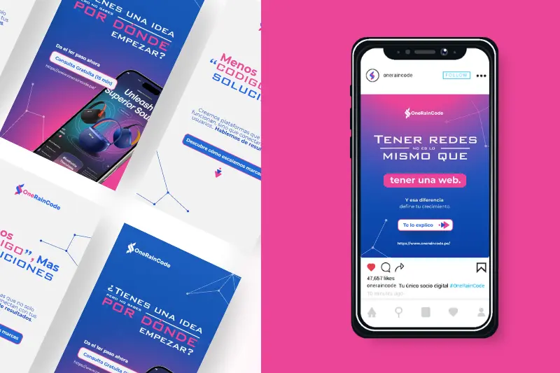 Rebranding OneRainCode — sistema de marca digital